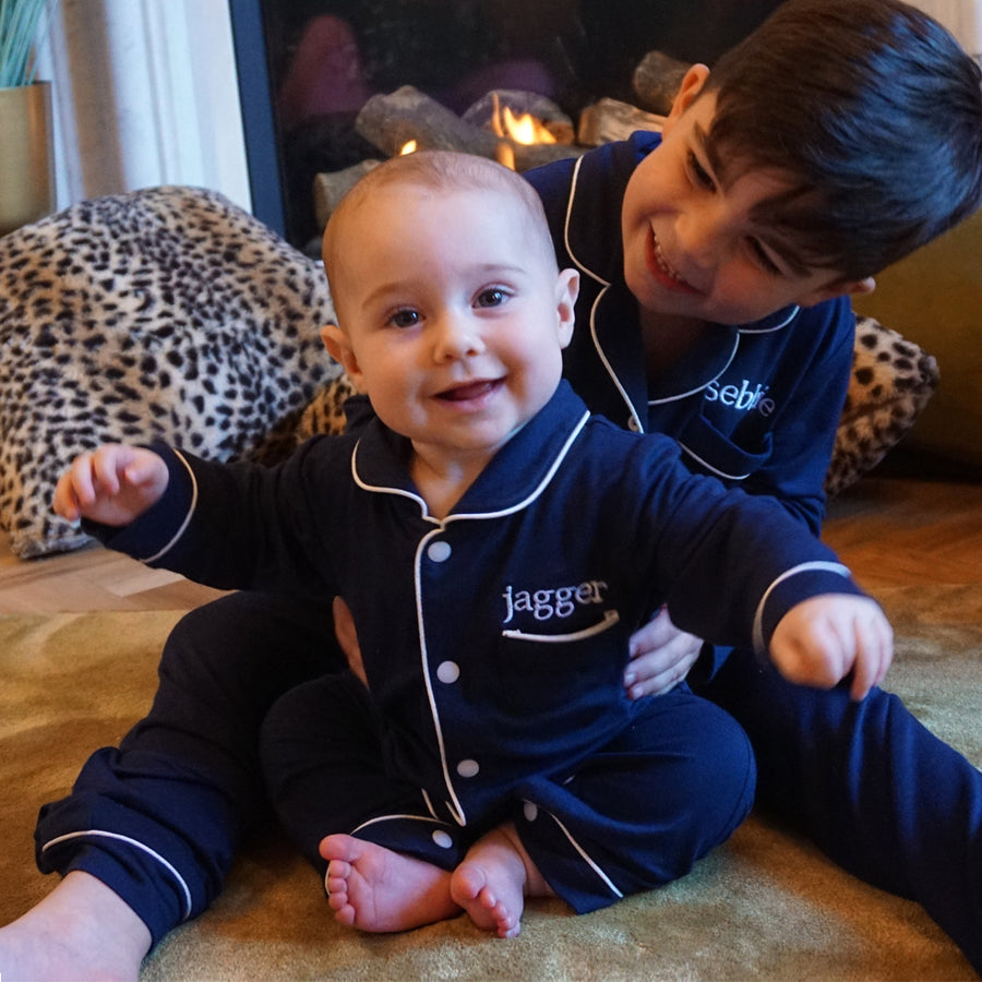 Navy Baby Romper